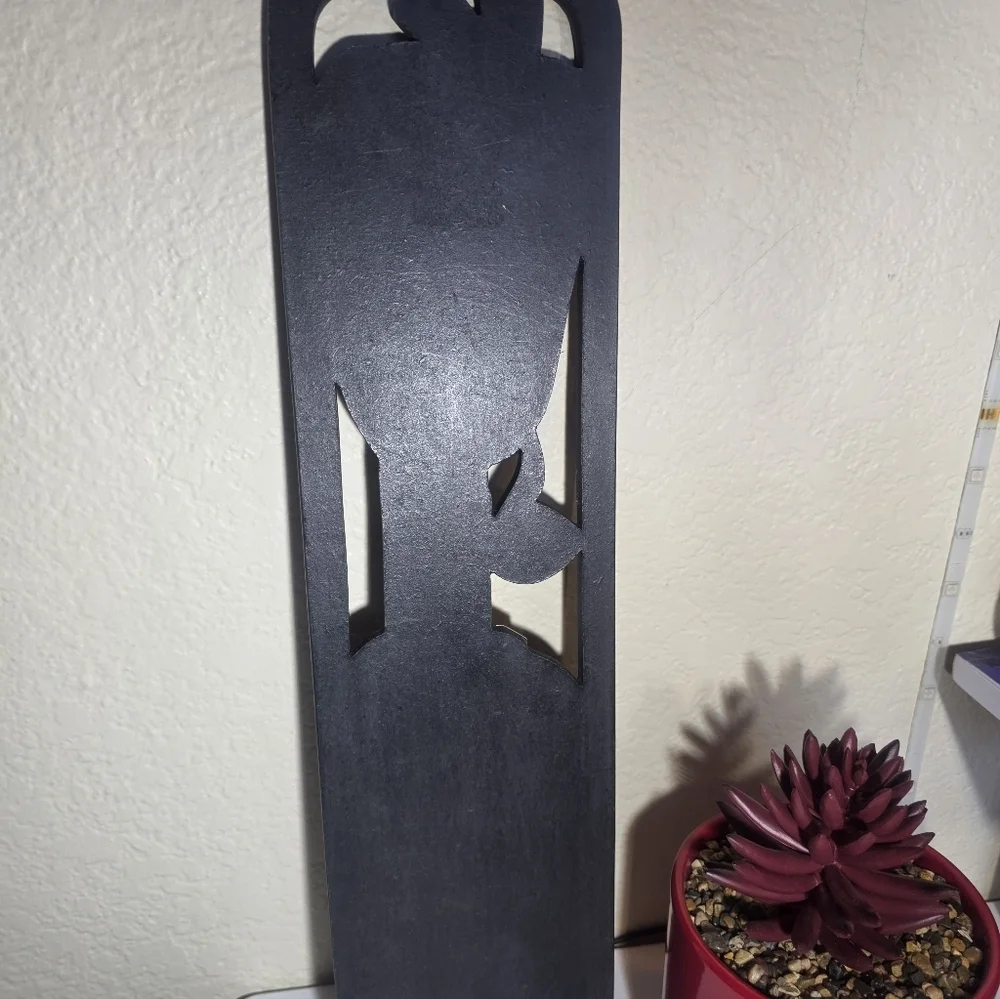 Vintage Wall Decor Handmade Wood & Metal Accent Black/silver